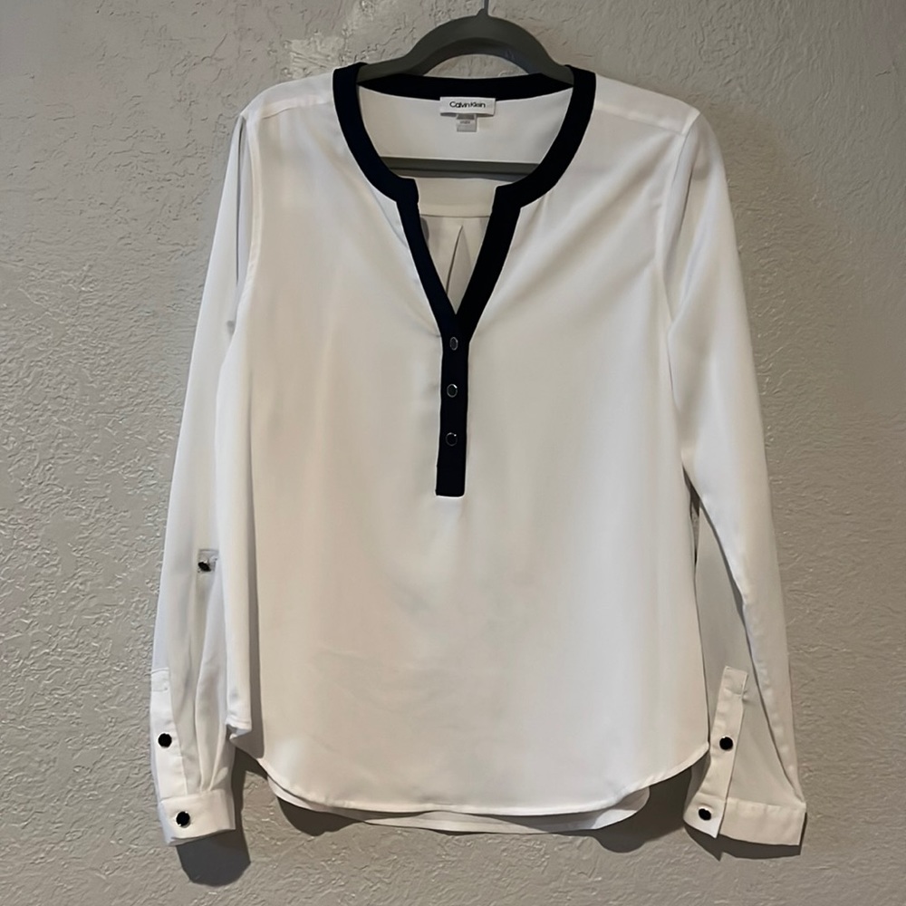 White and black blouse
